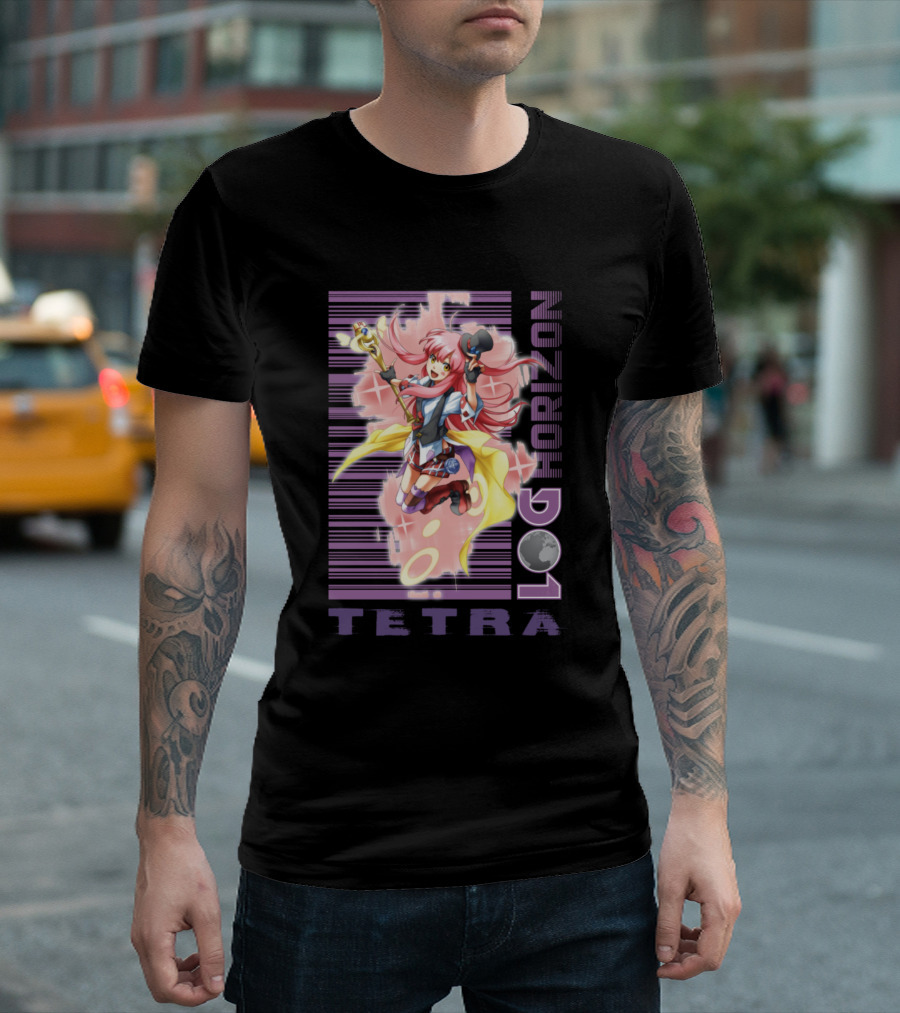 Tetra Log Horizon Anime Character with Staff and Planet T-Shirt