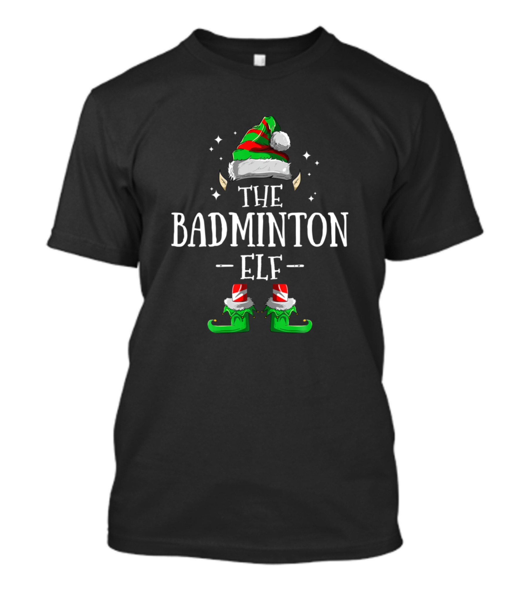 The Badminton Elf Christmas Matching Family Group Holiday T-Shirt