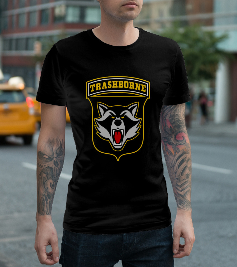 Trashborne Raccoon Emblem Badge T-Shirt