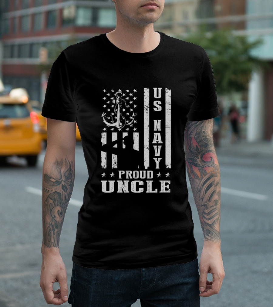US Navy Proud Uncle Veteran Anchor T-Shirt