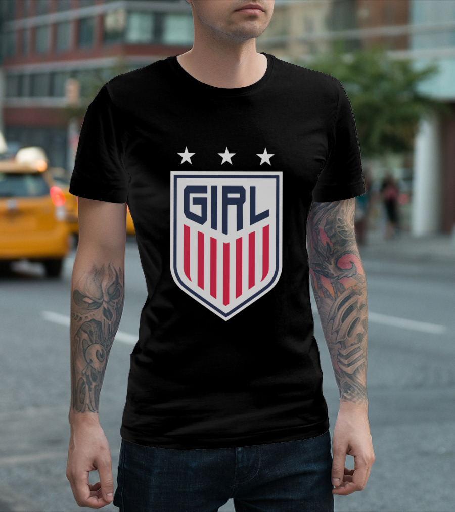 USWNT Girl Soccer Shield Stars T-Shirt