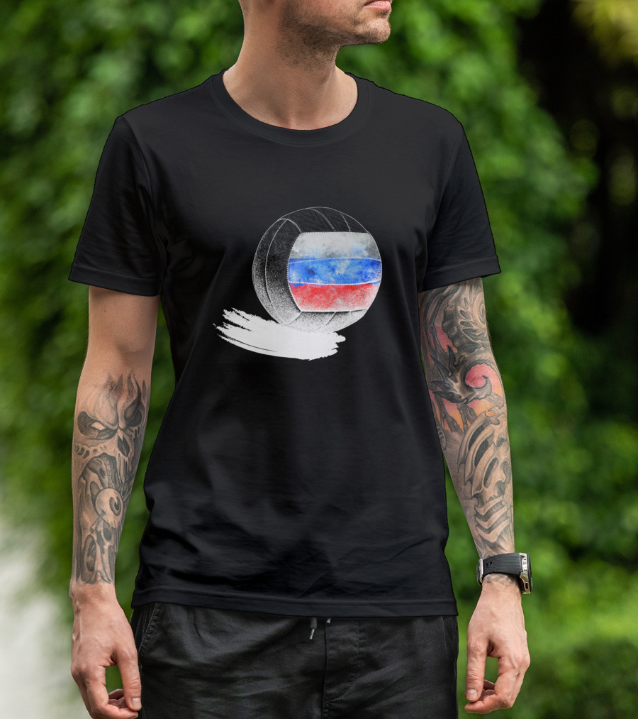 Vintage Volleyball Russia Flag Russians T-Shirt