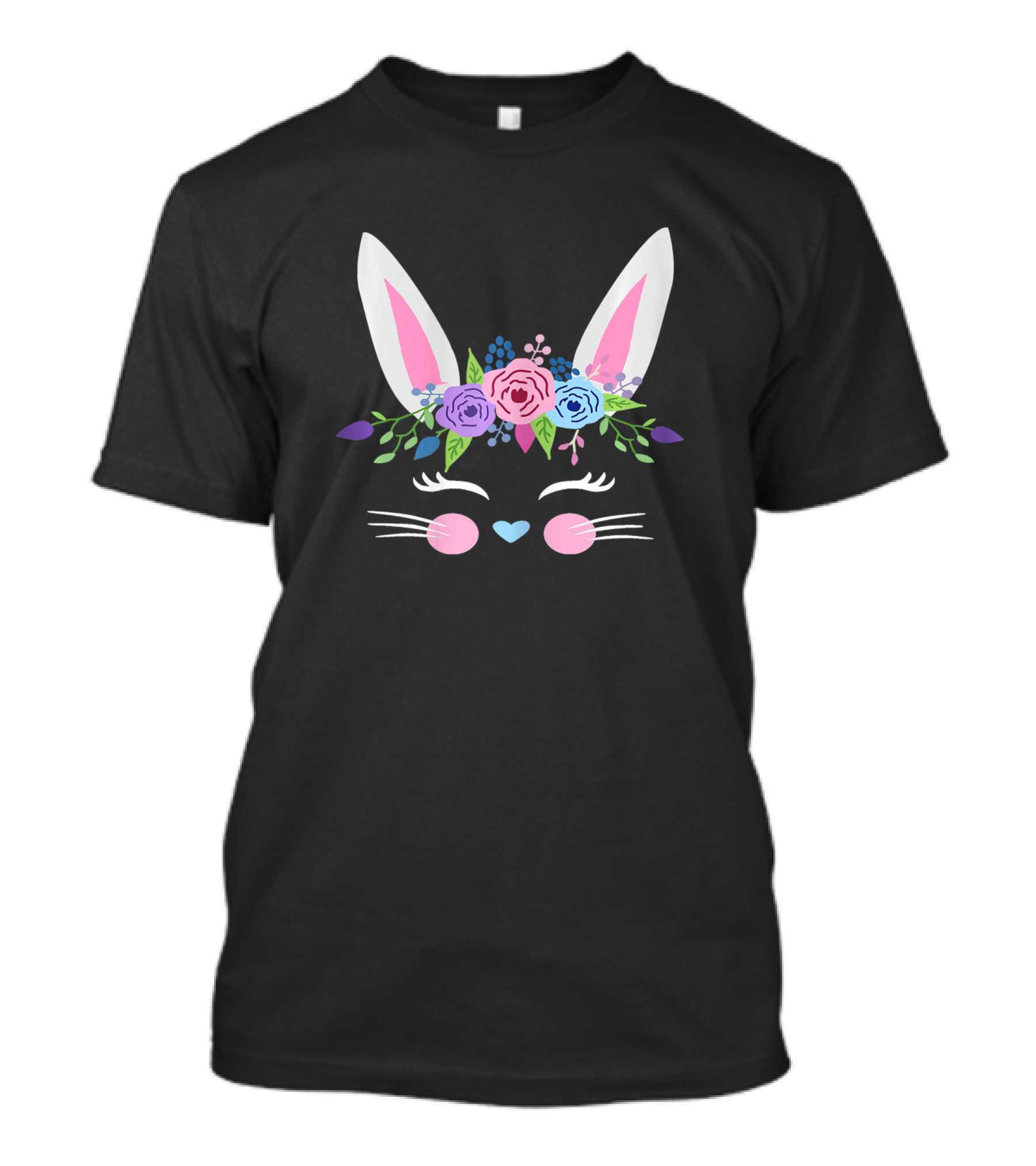Easter Bunny Ear Flower Headband With Cute Floral T-Shirt