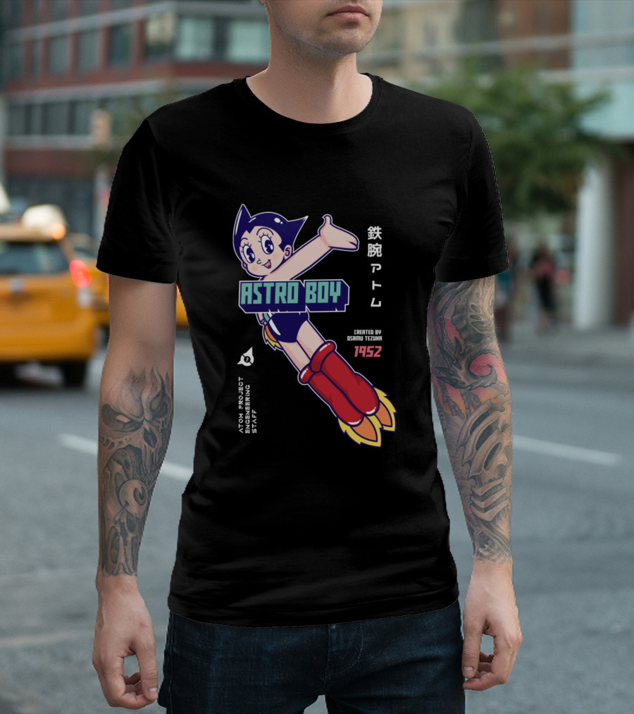 ASTRO BOY Mighty Atom 1952 Osamu Tezuka Atom Project Engineering Staff T-Shirt