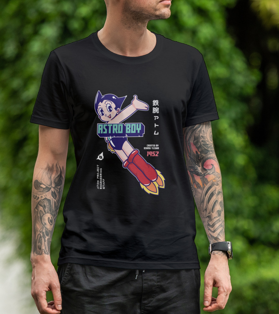 ASTRO BOY Mighty Atom 1952 Osamu Tezuka Atom Project Engineering Staff T-Shirt