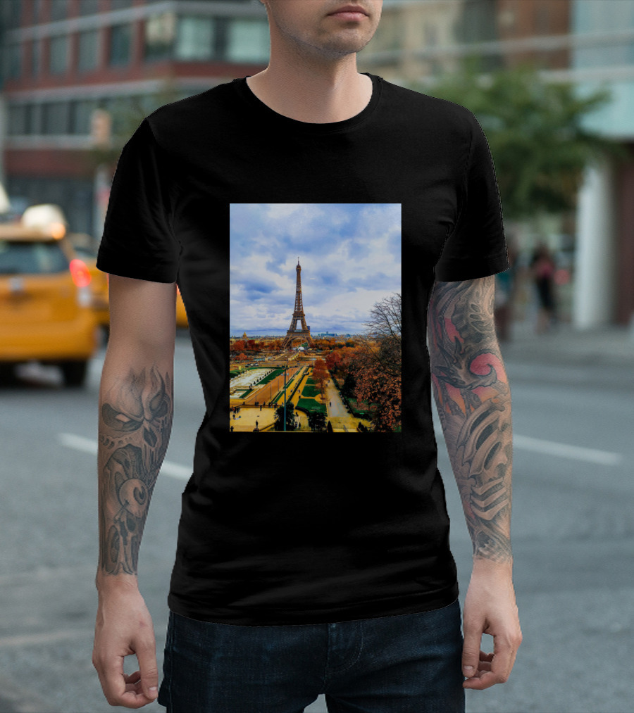 Eiffel Tower Autumn View in Paris France T-Shirt