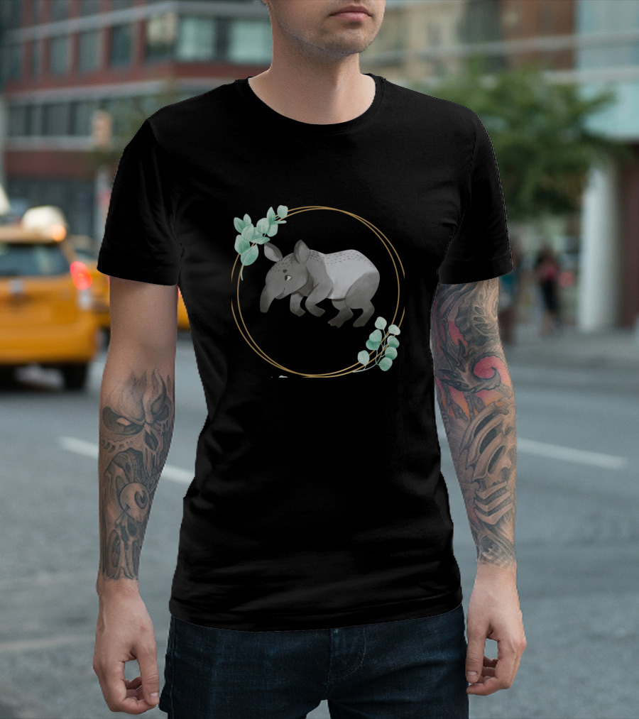 Baby Anthrum Circle With Green Leaf Accents T-Shirt