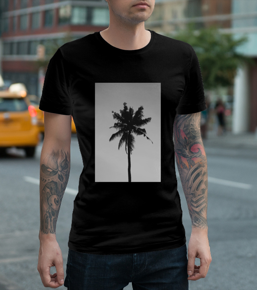 Palm Trees Black And White Photography T-Shirt