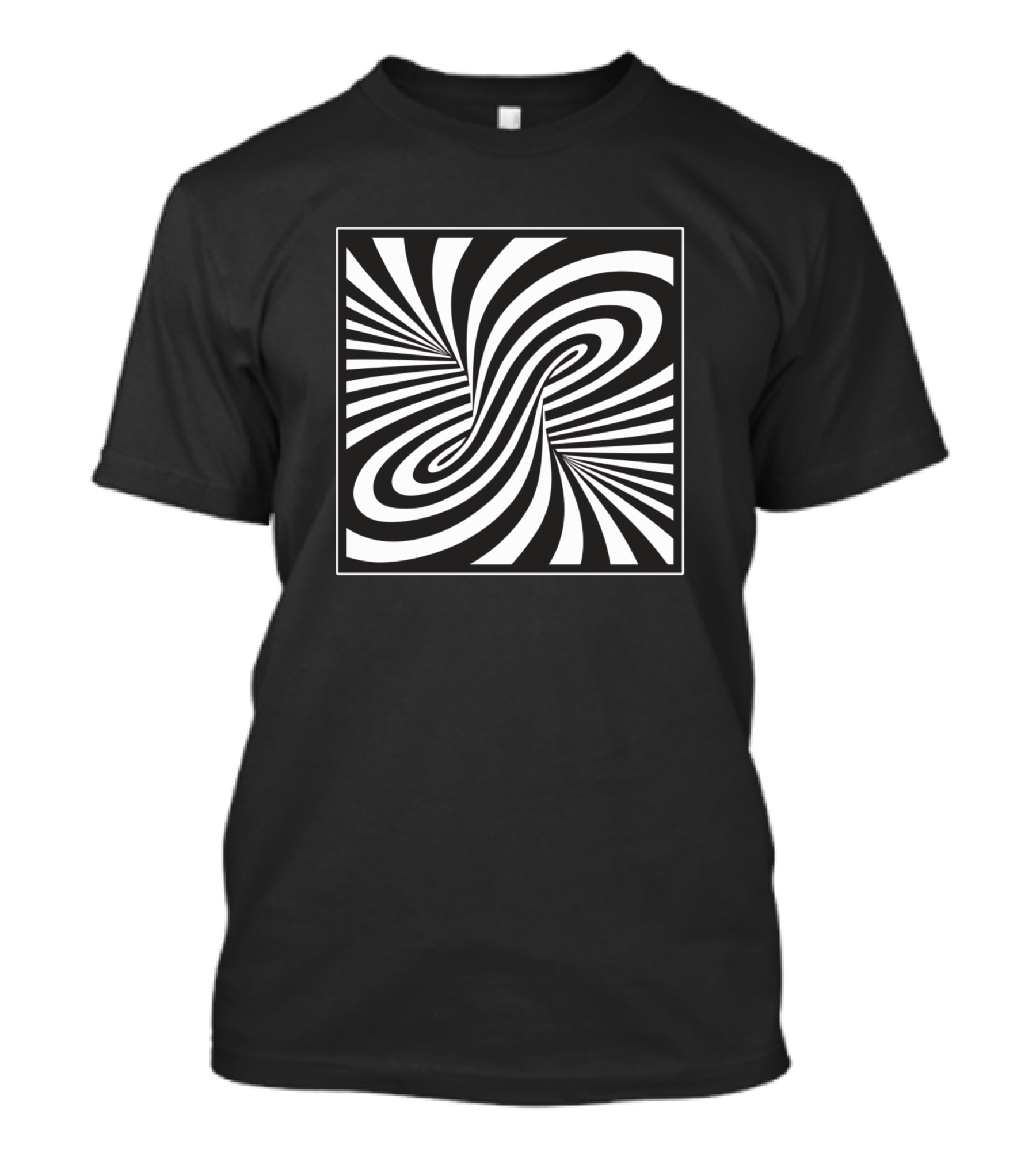 Black And White Spiral Vortex Optical Illusion Trippy T-Shirt