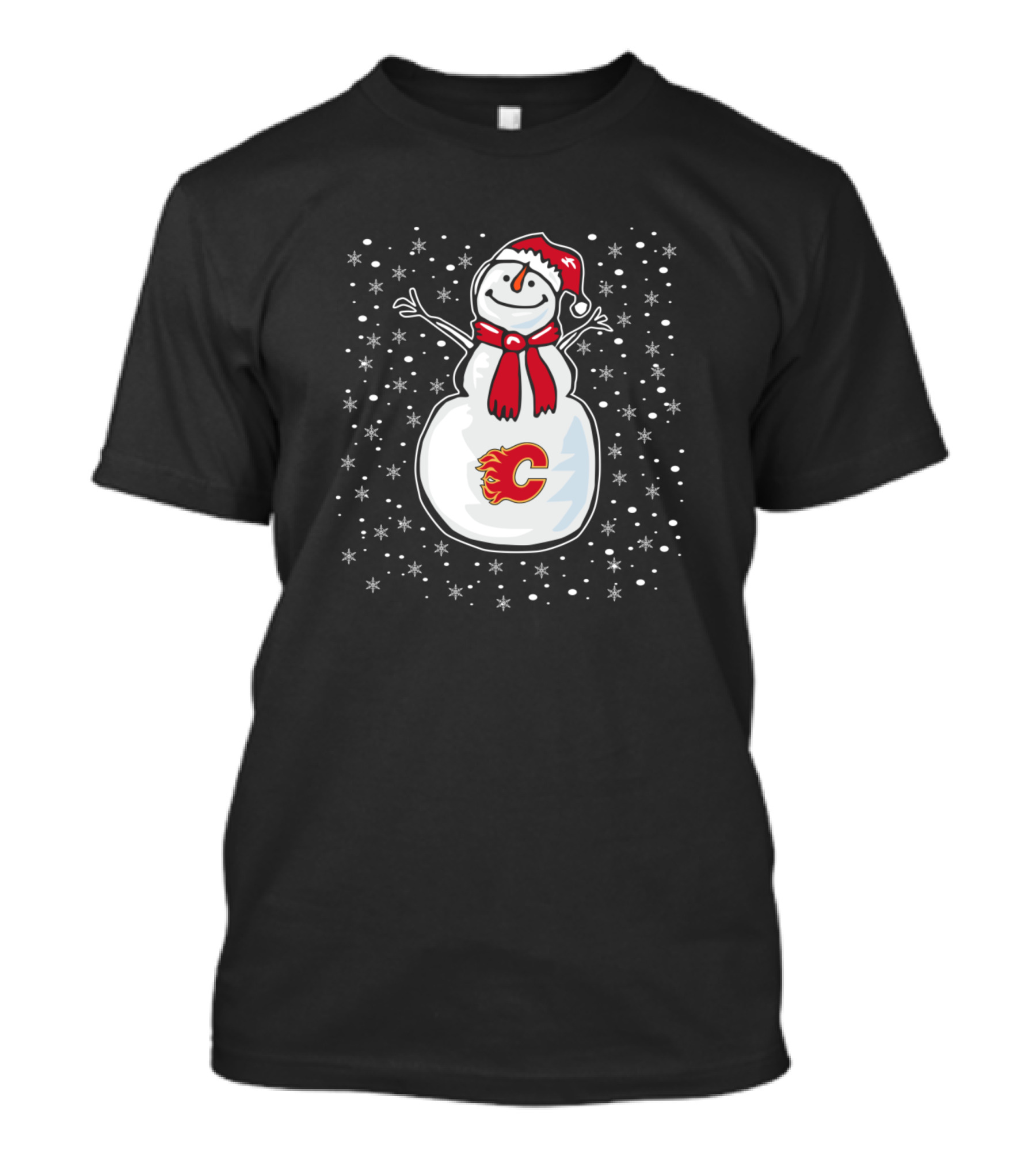 Calgary Flames Snowman Christmas Celebration For Fans T-Shirt