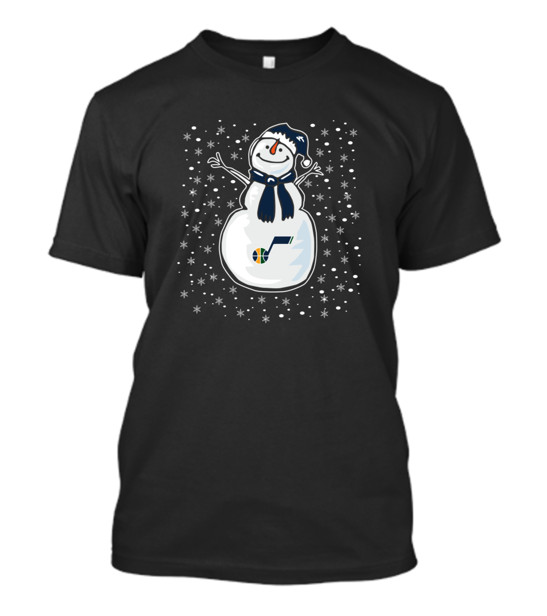 Christmas Snowman For Utah Jazz Basketball Fans T-Shirt