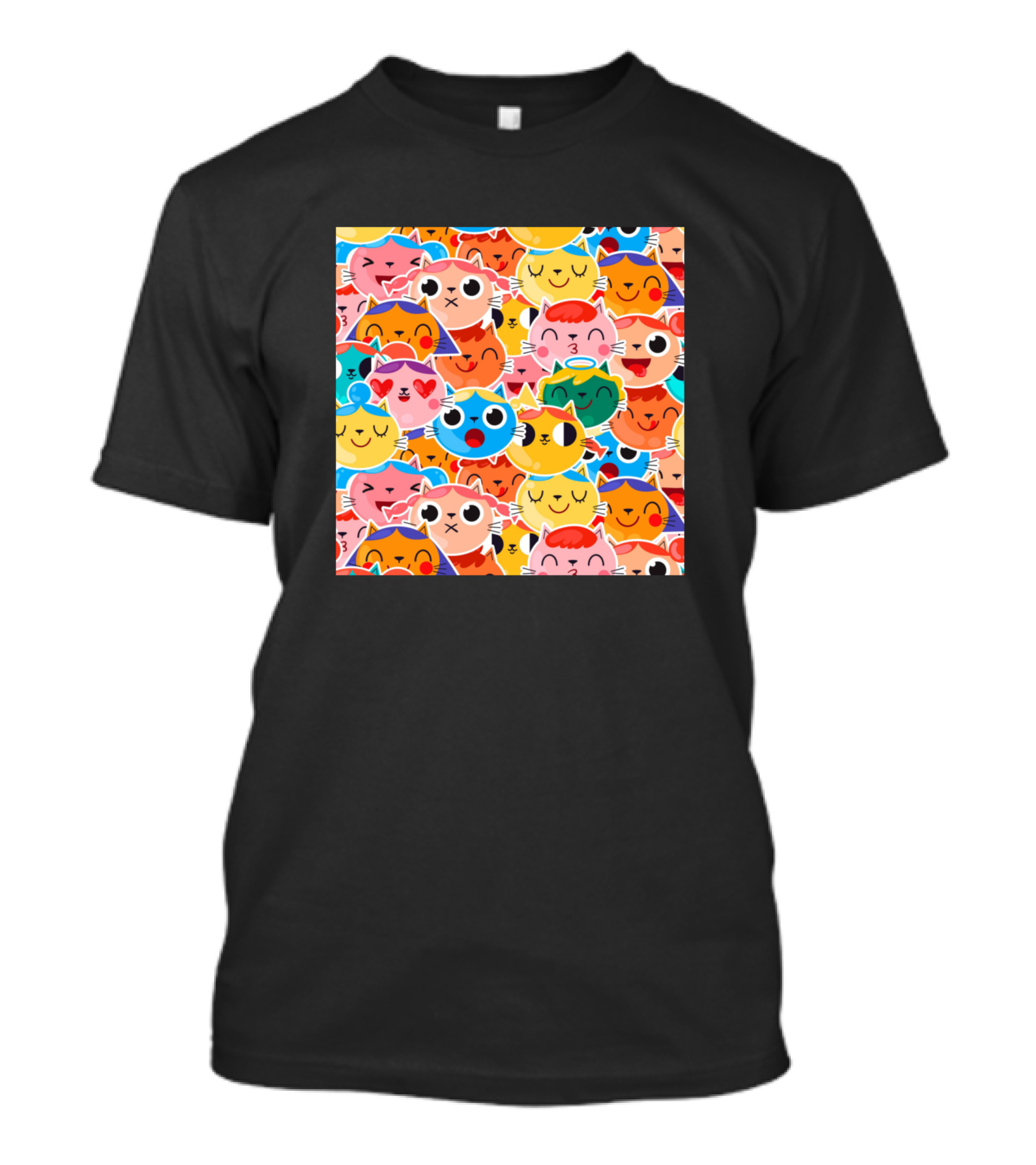 Colorful Cute Cat Emoticons Variety T-Shirt