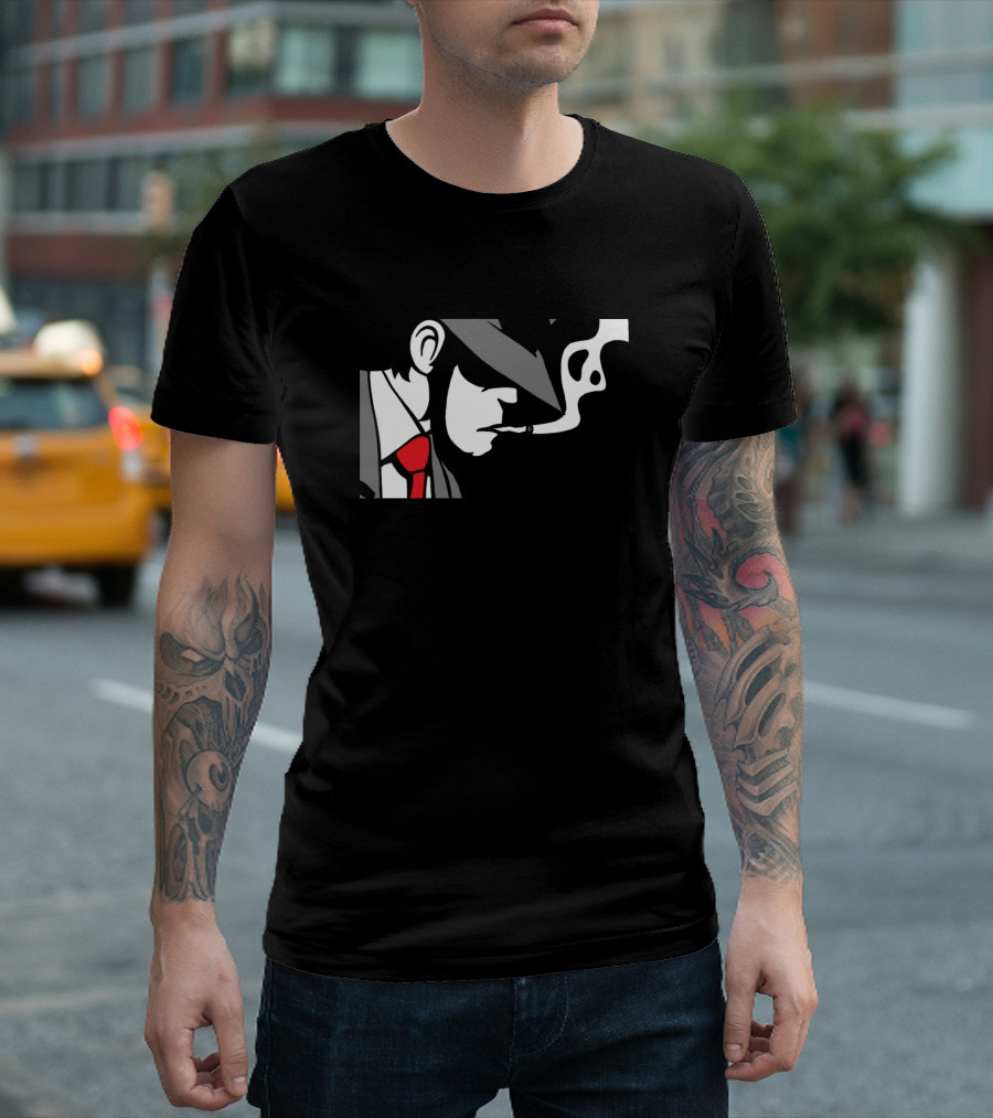 Daisuke Jigen Smoking Cool Anime Style Character Profile T-Shirt