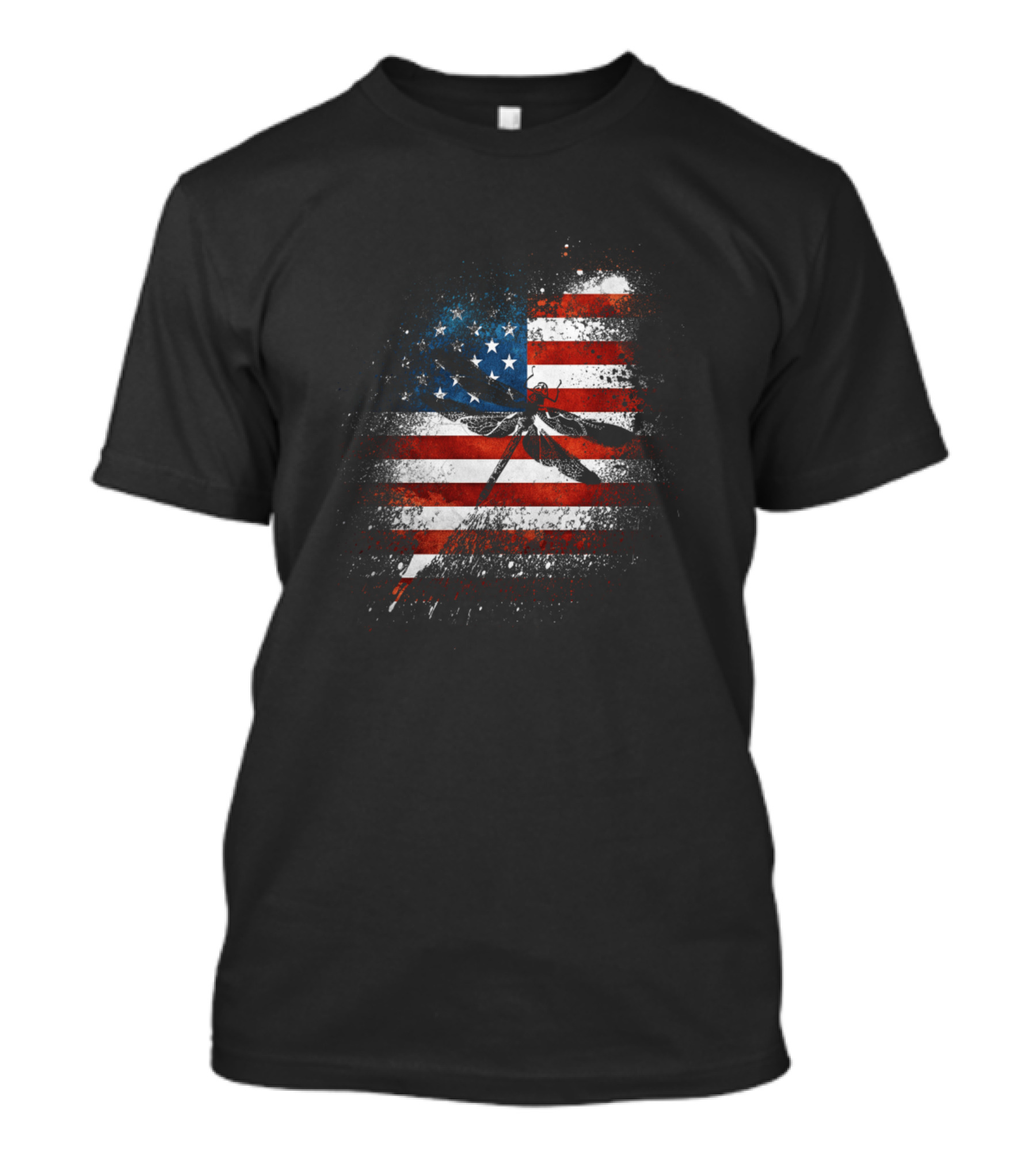 Dragonfly American Flag Independence Day USA Patriotic T-Shirt