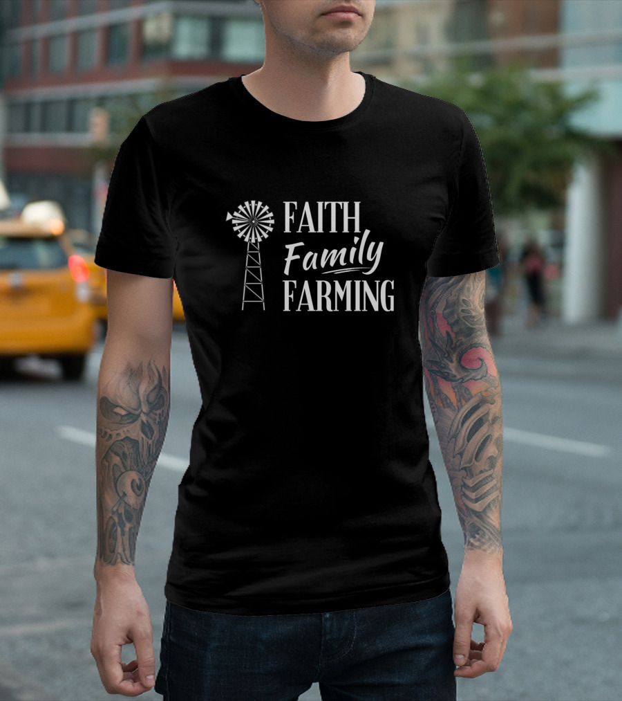 Faith Family Farming Windmill Icon With Country T-Shirt