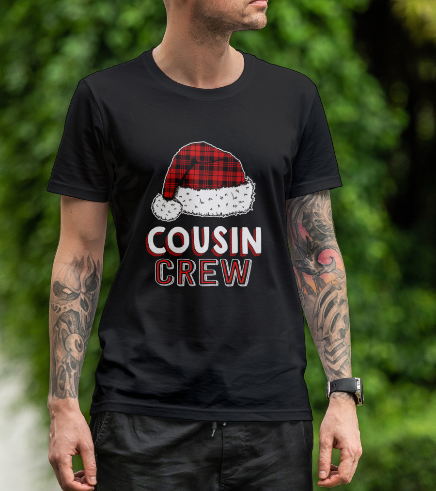 Funny Christmas Cousin Crew Squad Family Santa Hat T-Shirt
