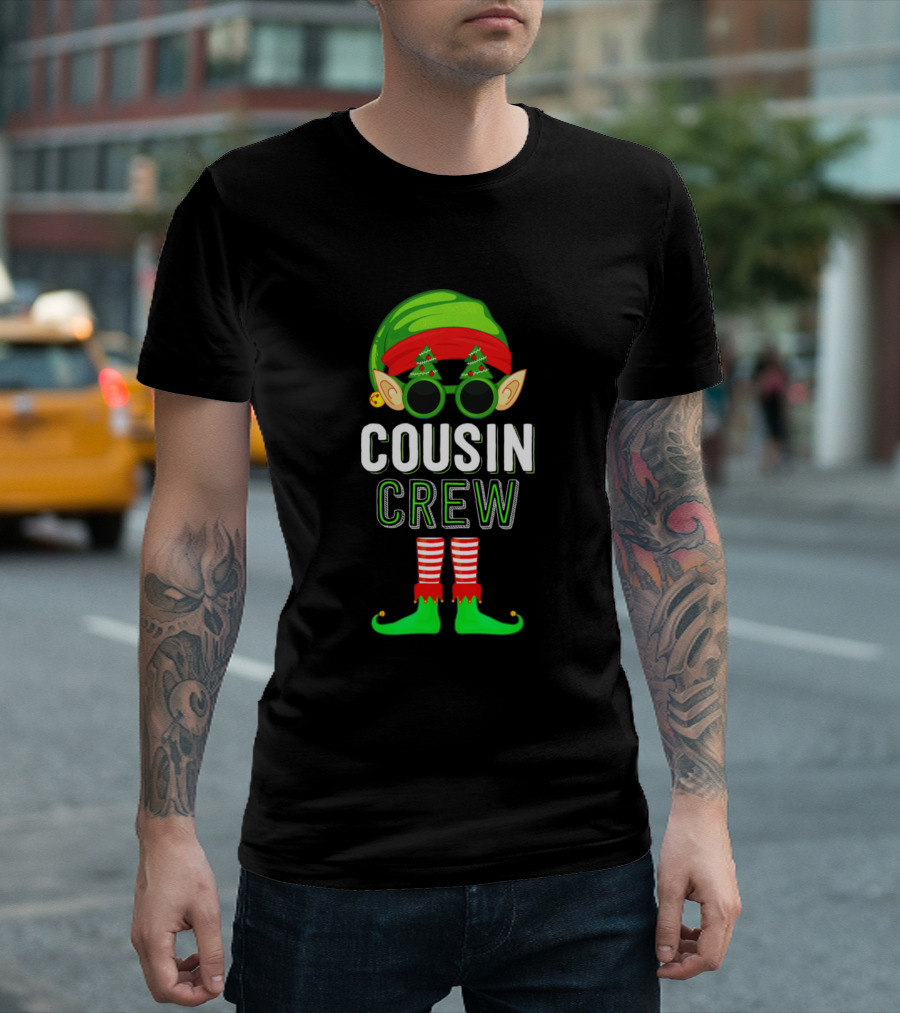 Funny Christmas Elf Cousin Crew Family Squad T-Shirt