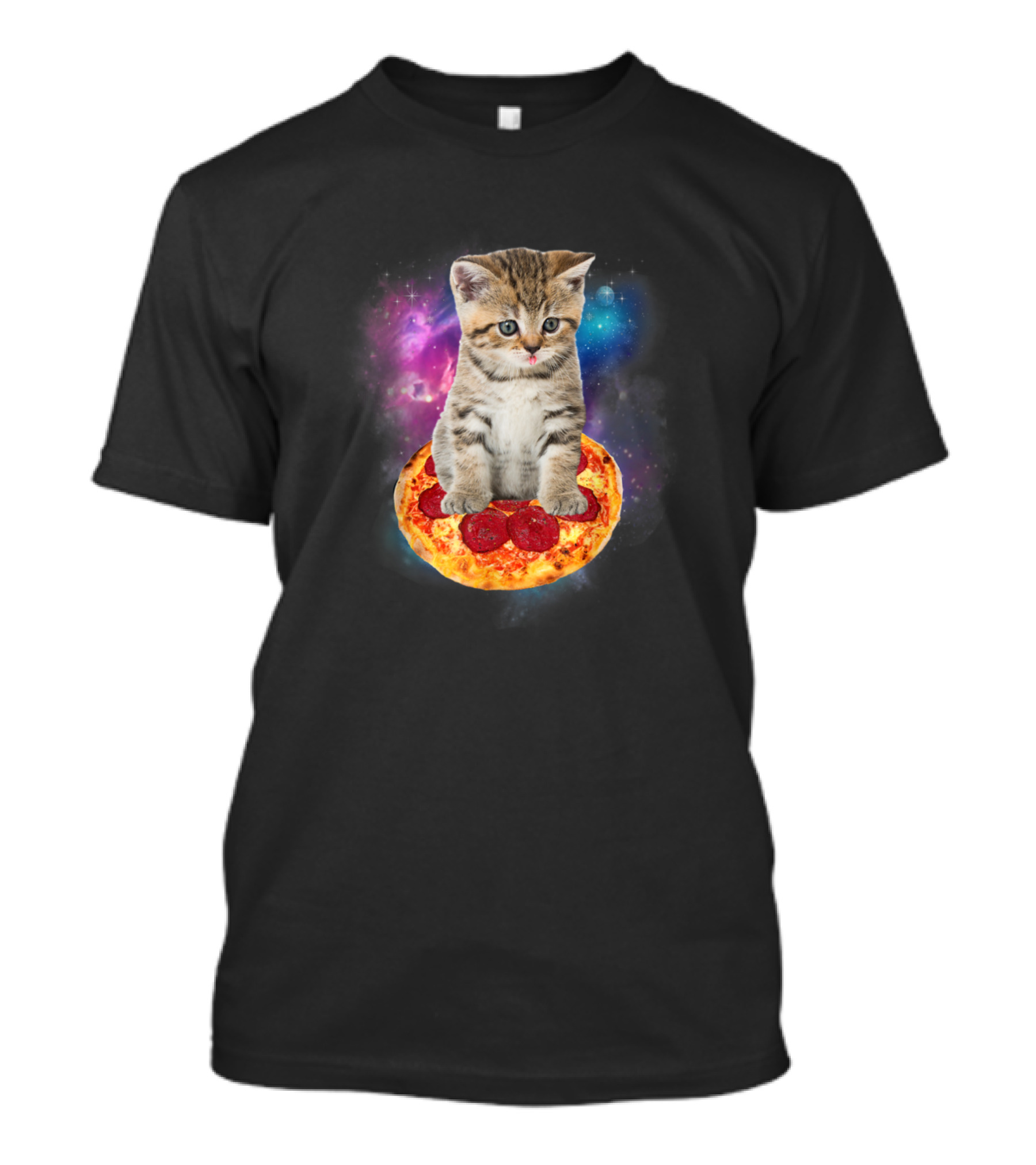 Funny Galaxy Cat Space Cat Pizza Taco T-Shirt