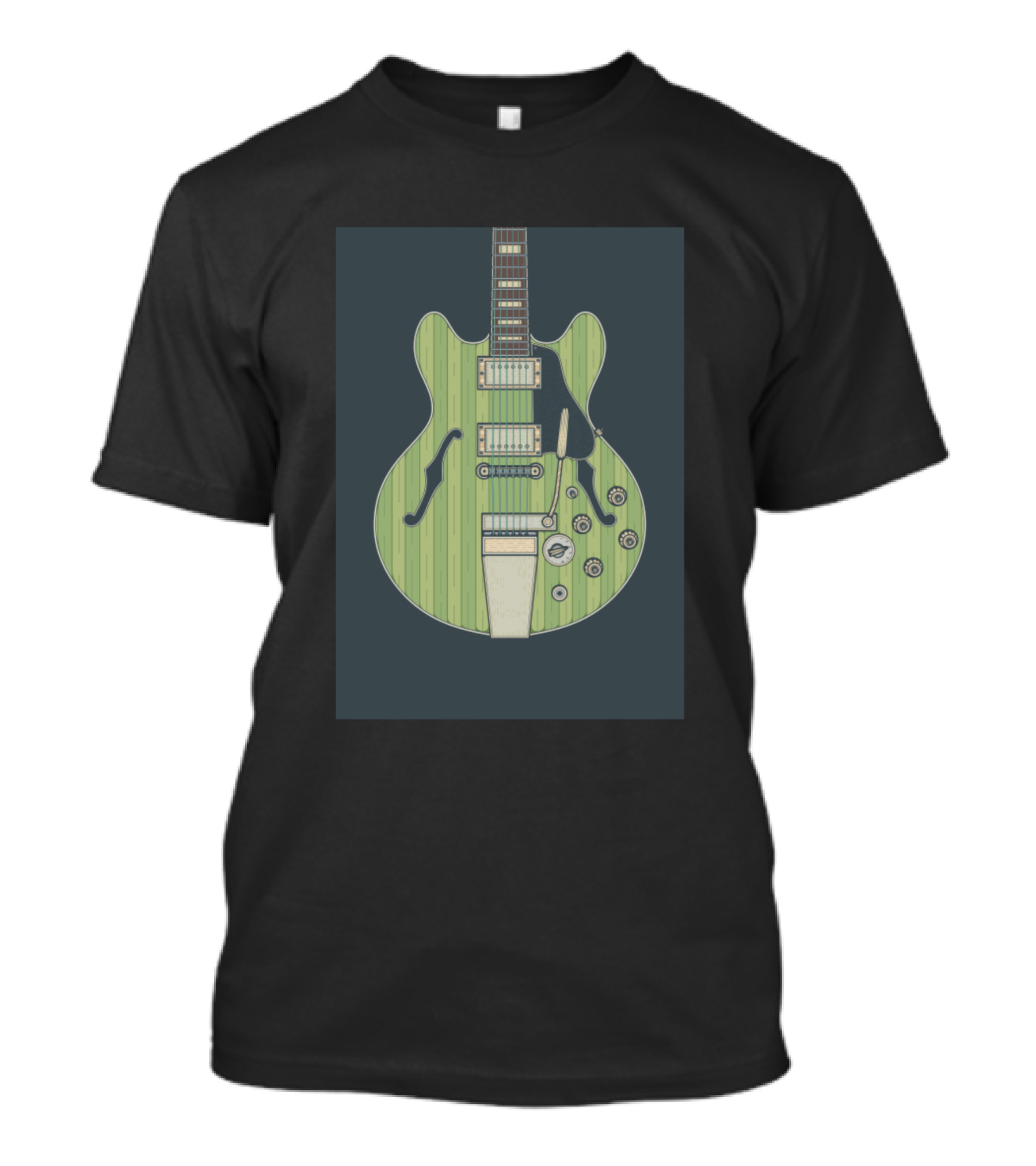Green Hollow Body Electric Guitar T-Shirt