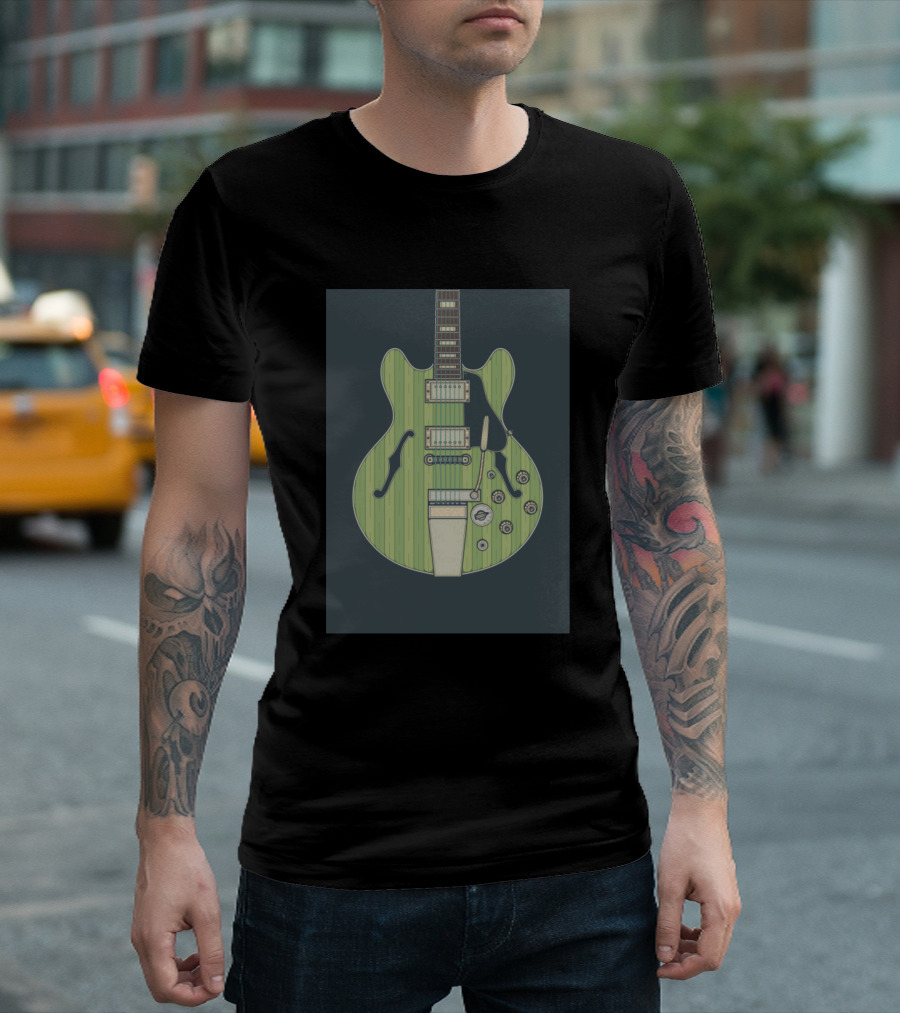Green Hollow Body Electric Guitar T-Shirt