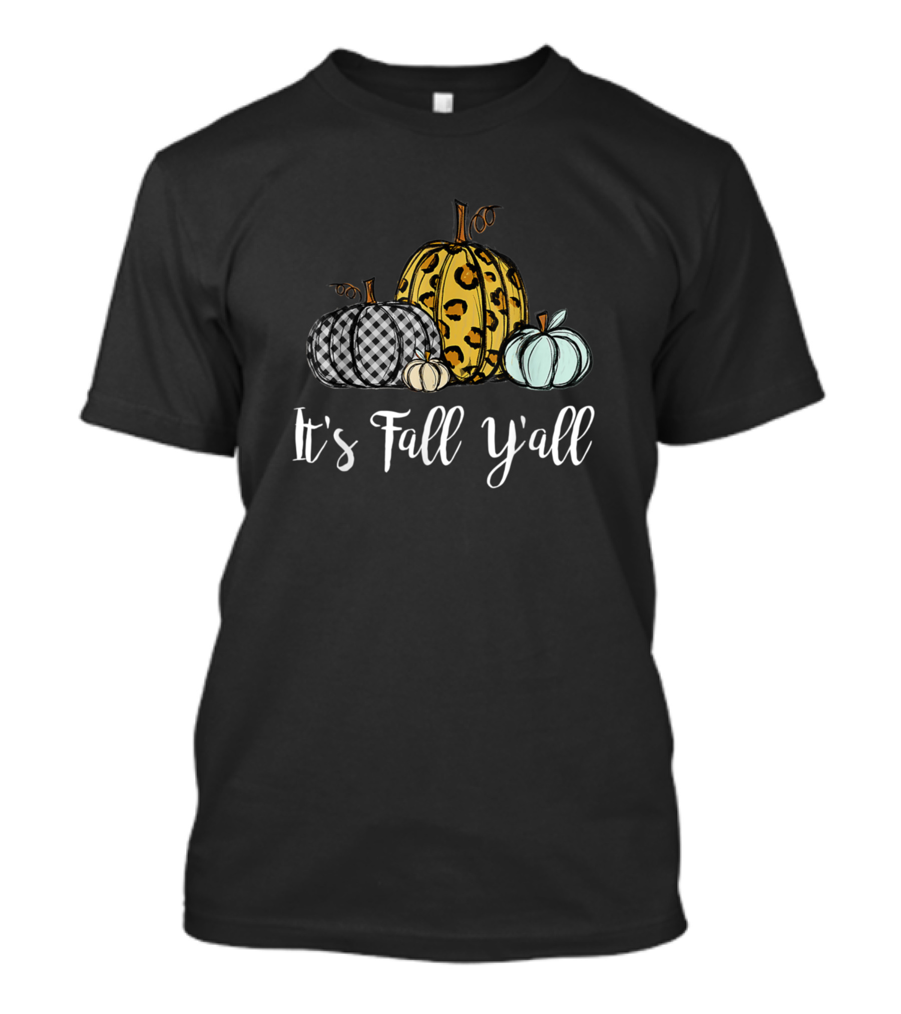 It's Fall Y'all Pumpkin Leopard Print Autumn T-Shirt