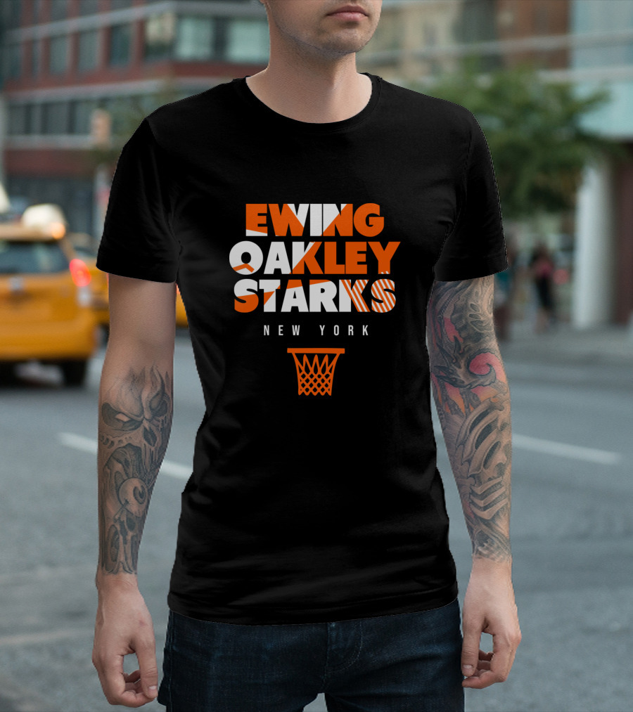 Ewing Oakley Starks New York Basketball Legend Throwback T-Shirt