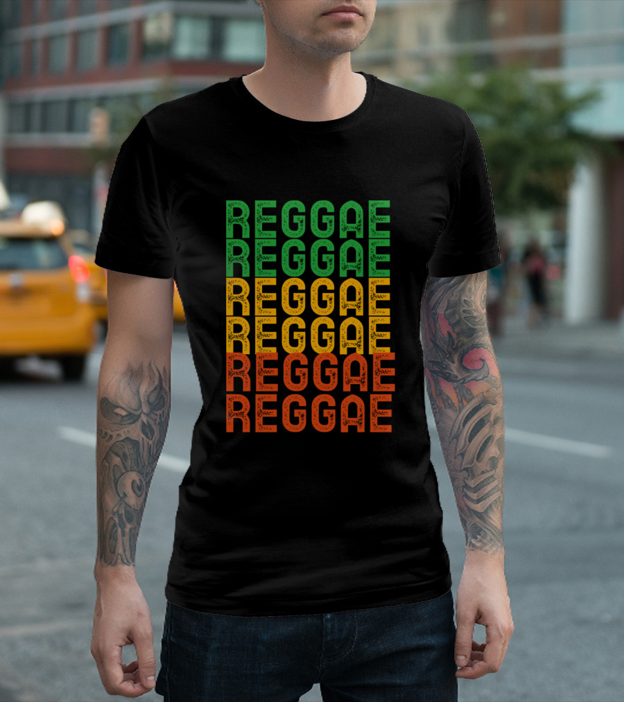 Reggae Reggae Reggae Green Yellow Red Rasta Vibes T-Shirt