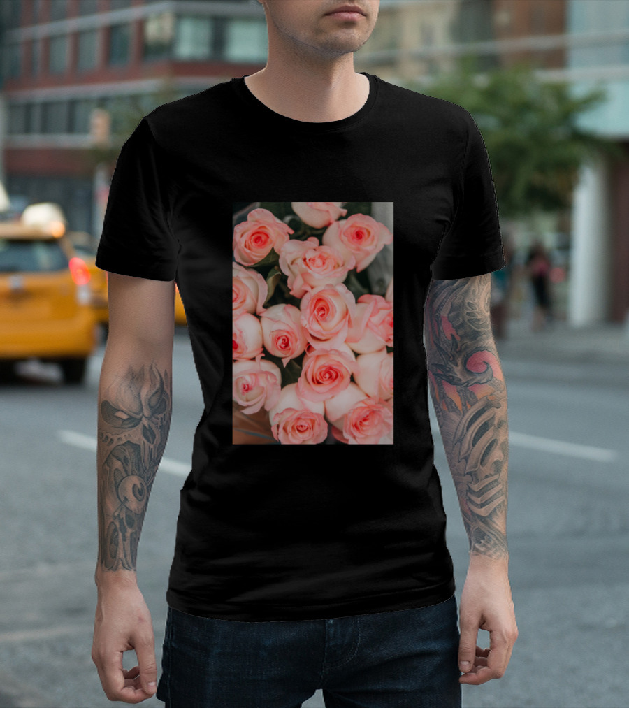 Romantic Pink Roses Bouquet T-Shirt