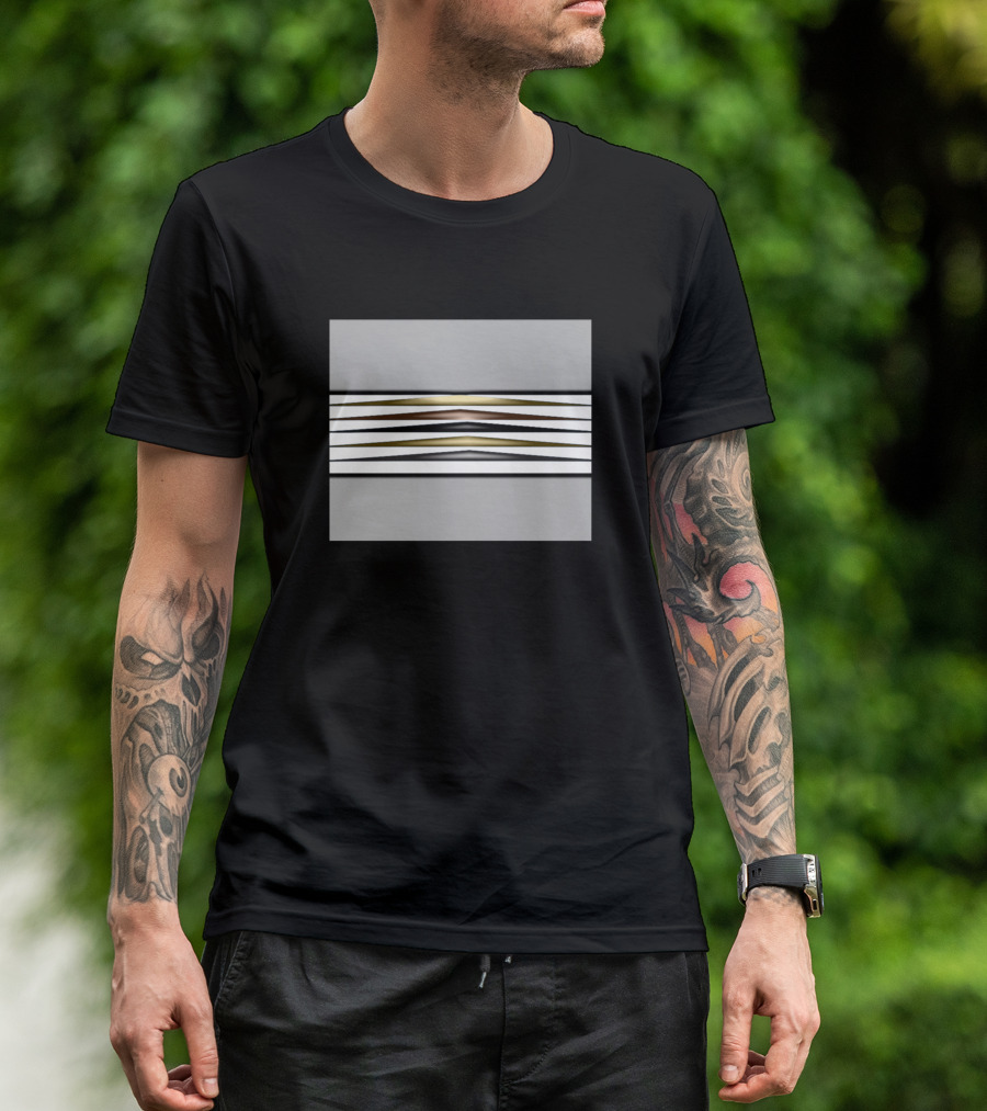 Abash Terra Goldgrey Striped Abstract Symmetry T-Shirt