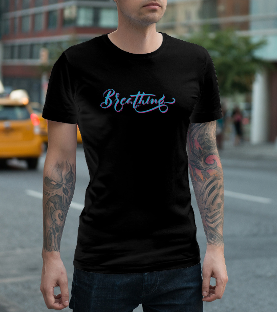 Breathing Coloured Neon Script T-Shirt