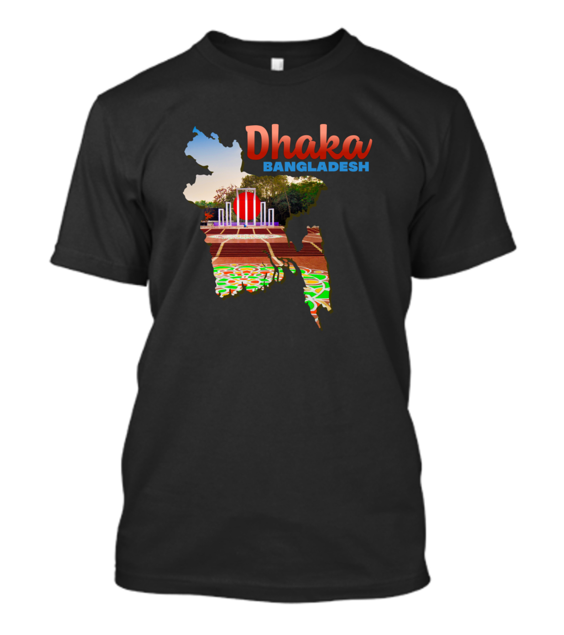 Dhaka Bangladesh Central Shaheed Minar Map T-Shirt