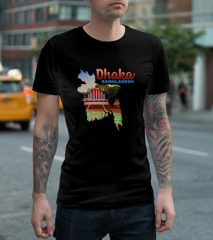 Dhaka Bangladesh Central Shaheed Minar Map T-Shirt