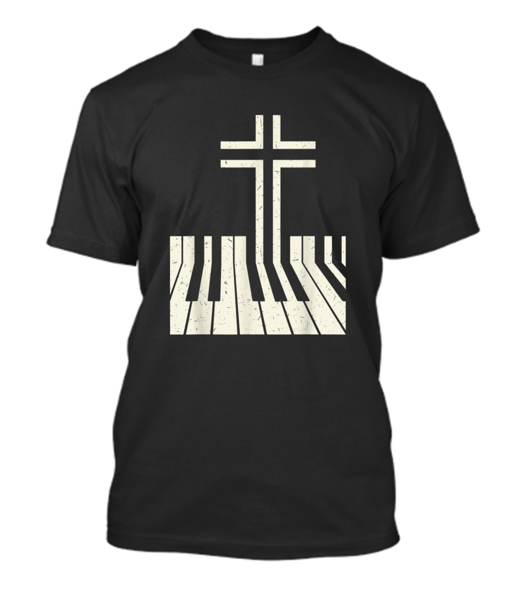 Christian Piano Teacher Cross And Keyboard T-Shirt