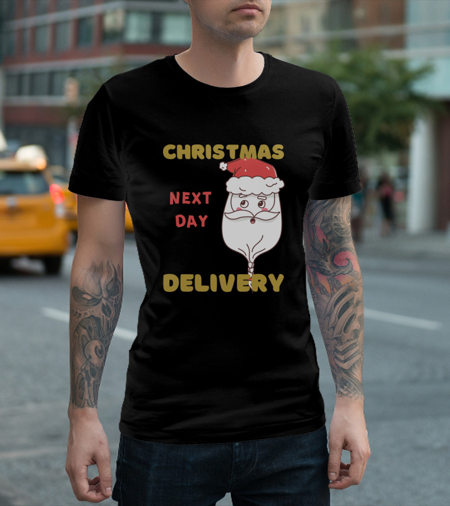 Christmas Next Day Delivery Santa T-Shirt