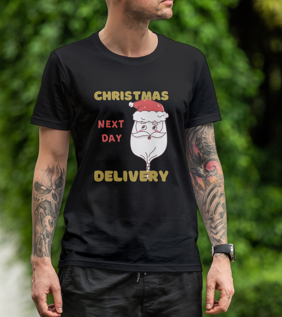 Christmas Next Day Delivery Santa T-Shirt