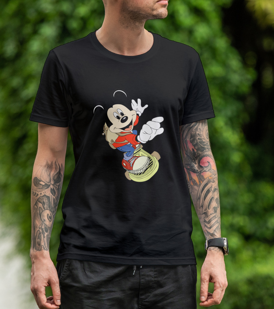 Mickey Mouse Fly By The Skateboard Ride T-Shirt