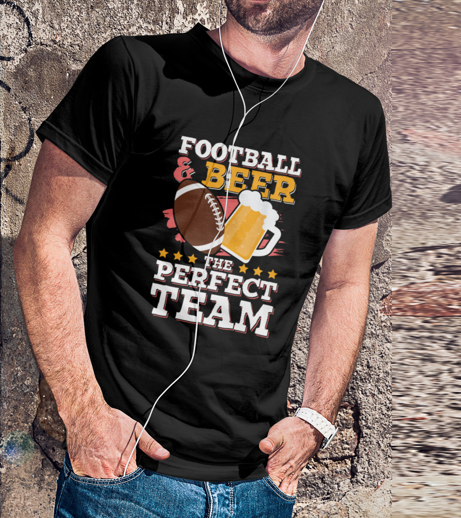 Football Beer The Perfect Team Outdoor Sports Party T-Shirt