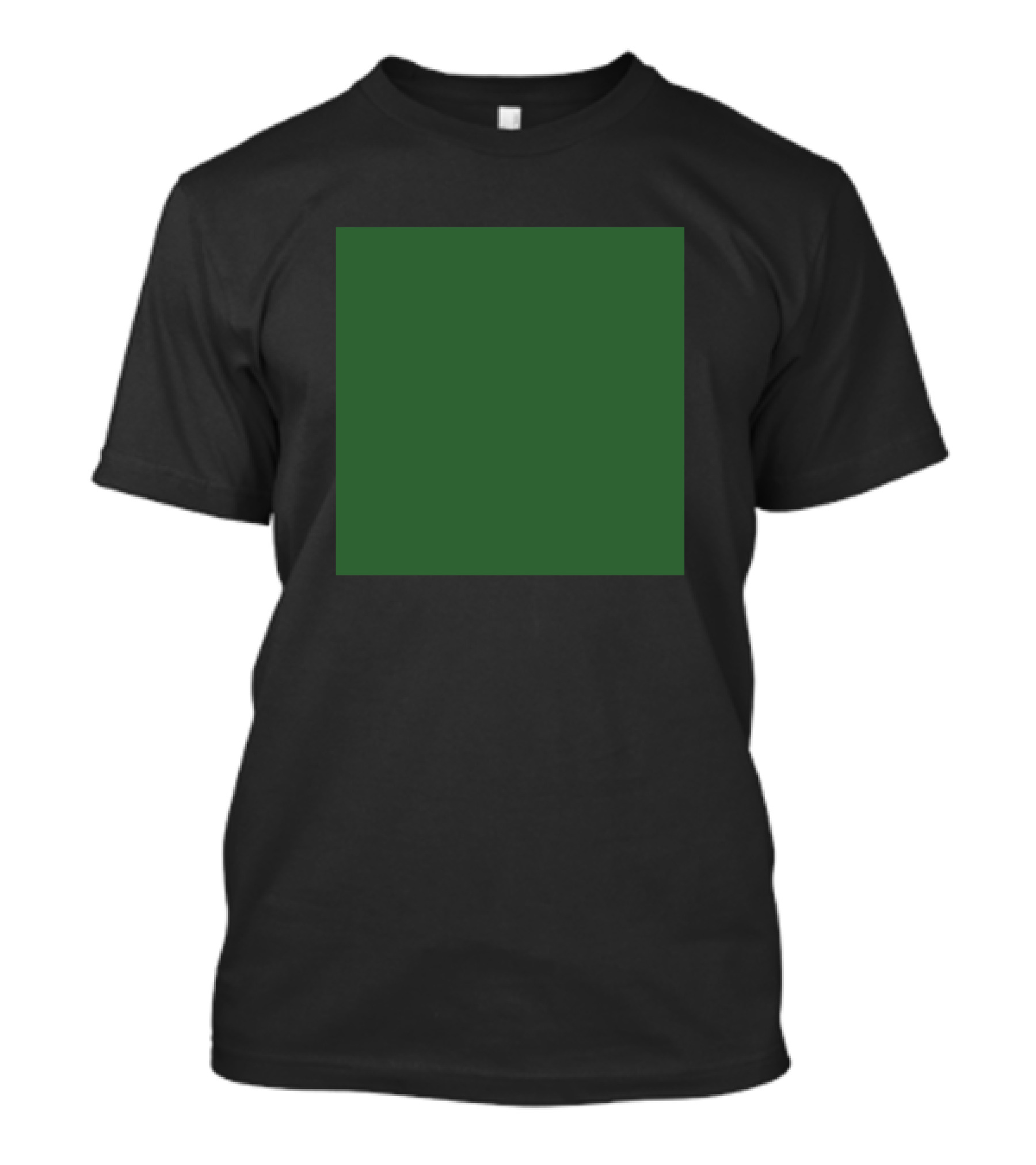 Forest Green Plain Solid Green Square T-Shirt