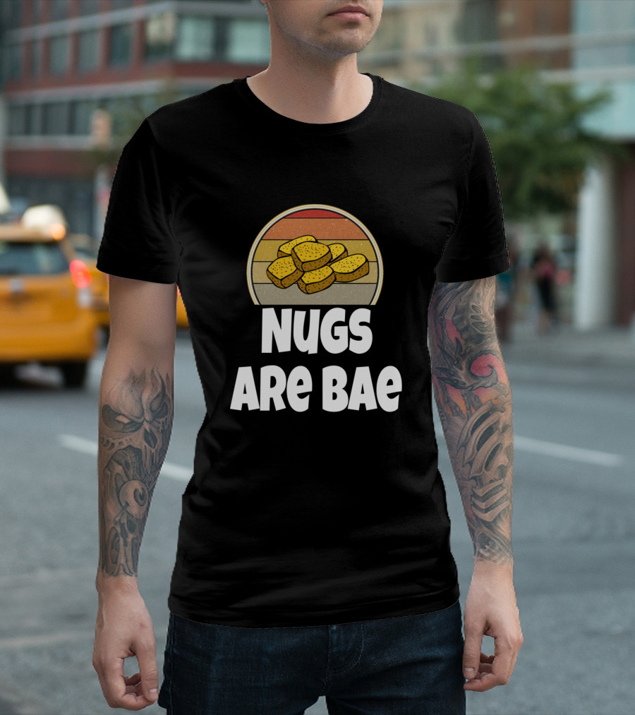Nugs Are Bae Funny Chicken Nugget Lover Retro Circle T-Shirt