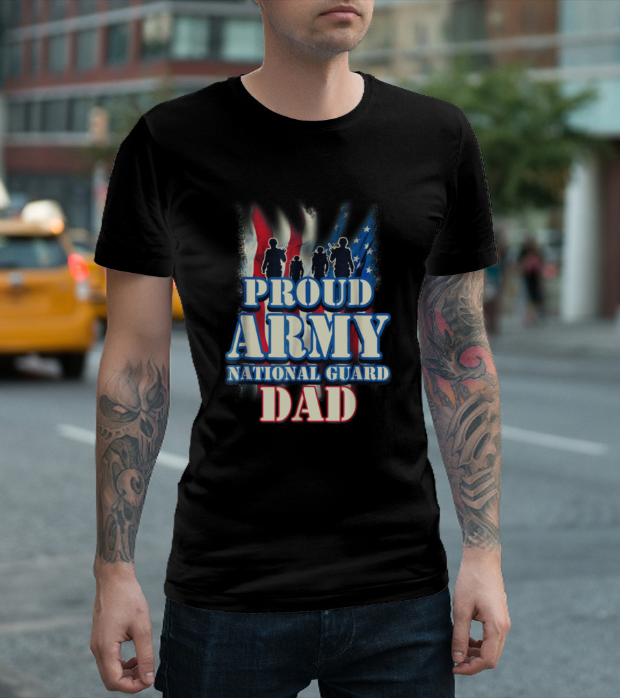Proud Army National Guard Dad Grandpa Grandparents Day T-Shirt