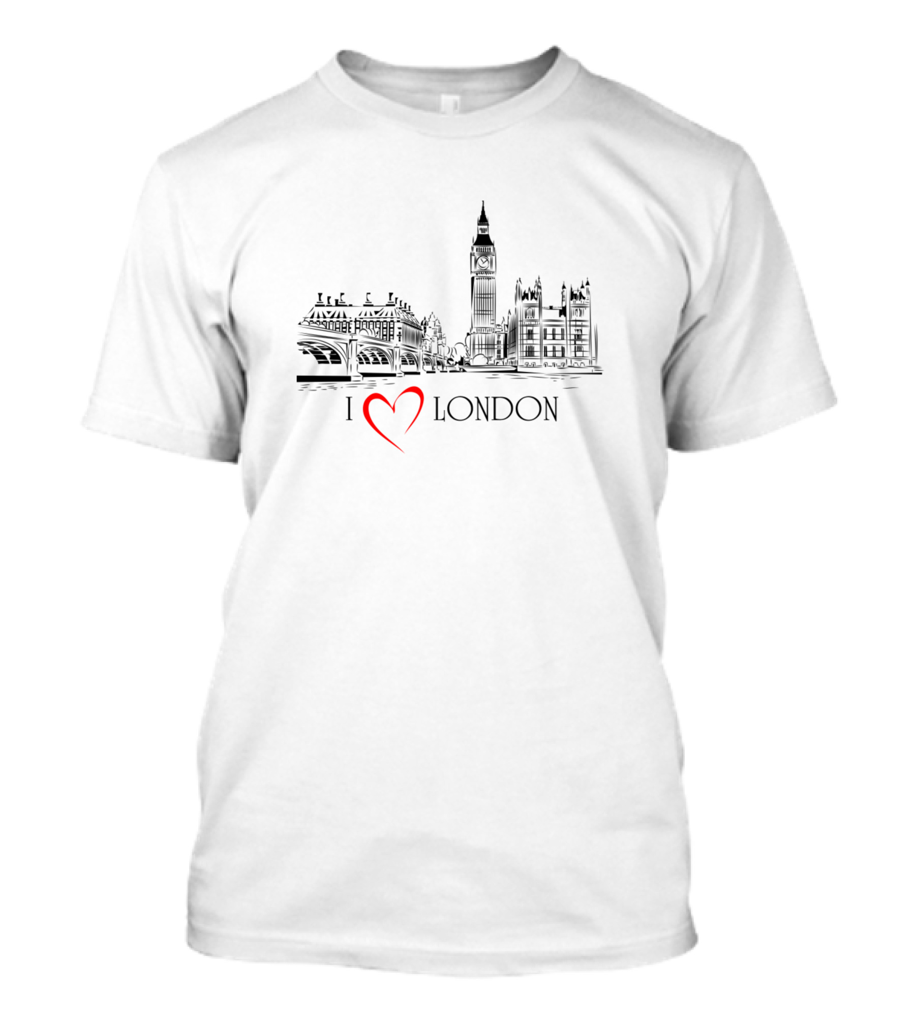 I Love London Big Ben Tower Bridge Heart T-Shirt