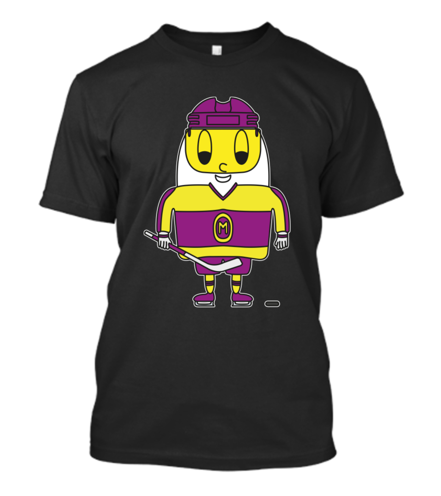 M Egg Ice Hockey Player In Purple And Yellow Gear T-Shirt