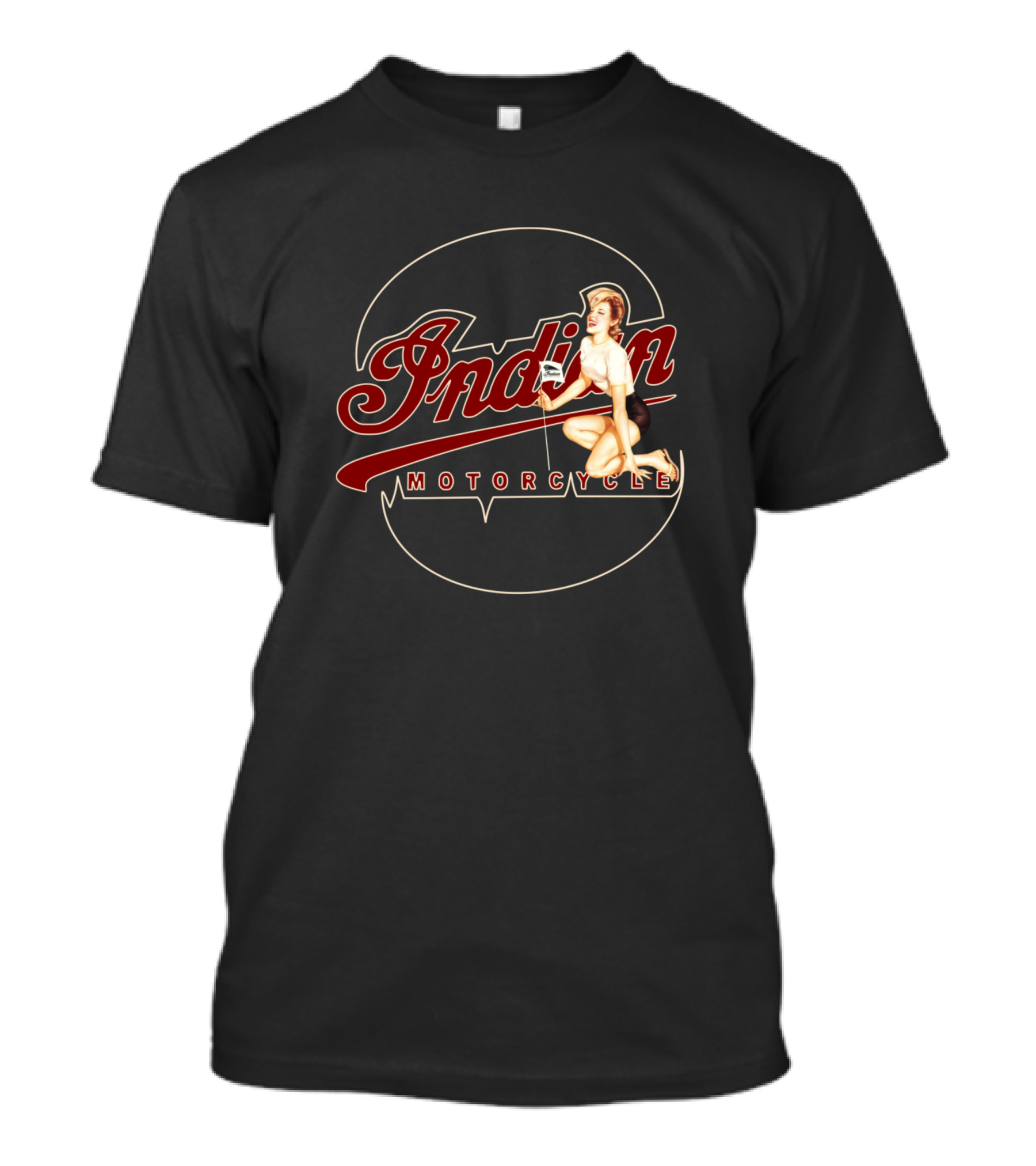 Indian Motorcycle Vintage Pin Up T-Shirt