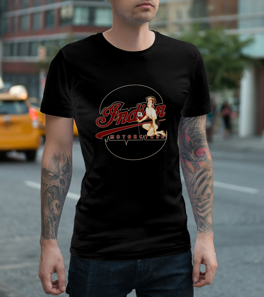 Indian Motorcycle Vintage Pin Up T-Shirt