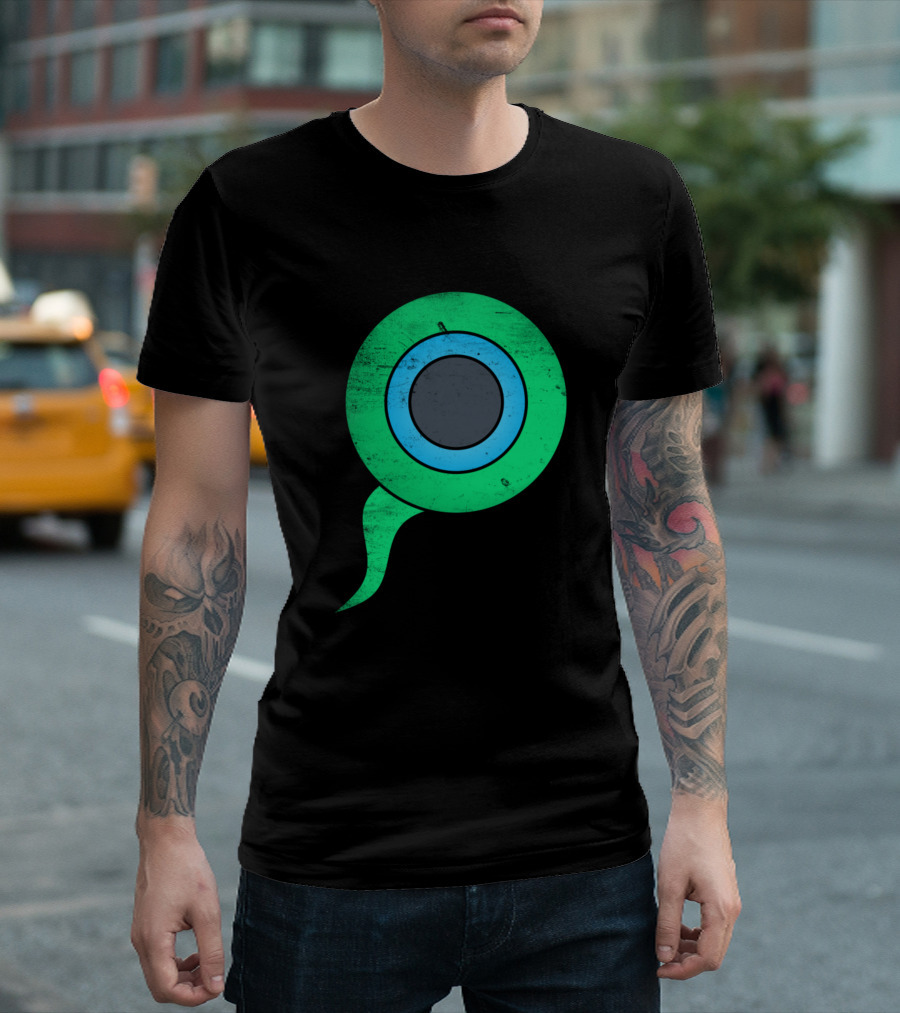 Jacksepticeye Eye Icon Green and Blue Circle Tail T-Shirt