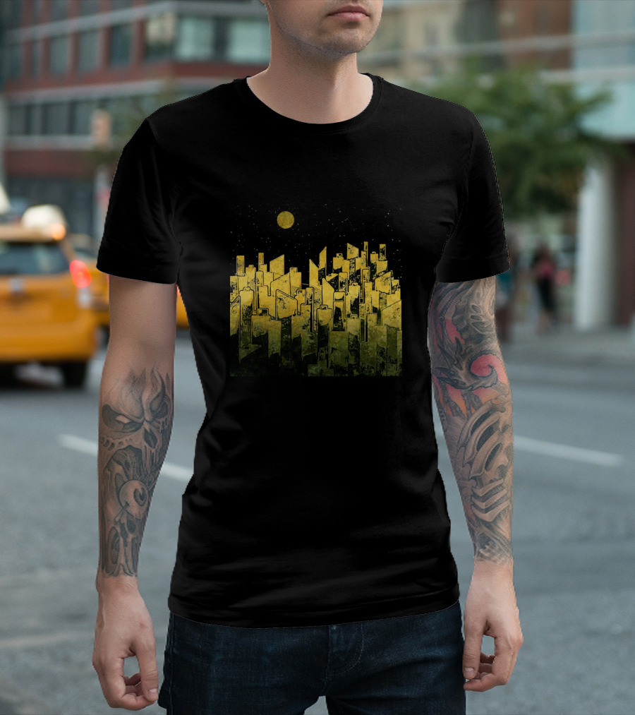 Night City Under Starry Sky T-Shirt