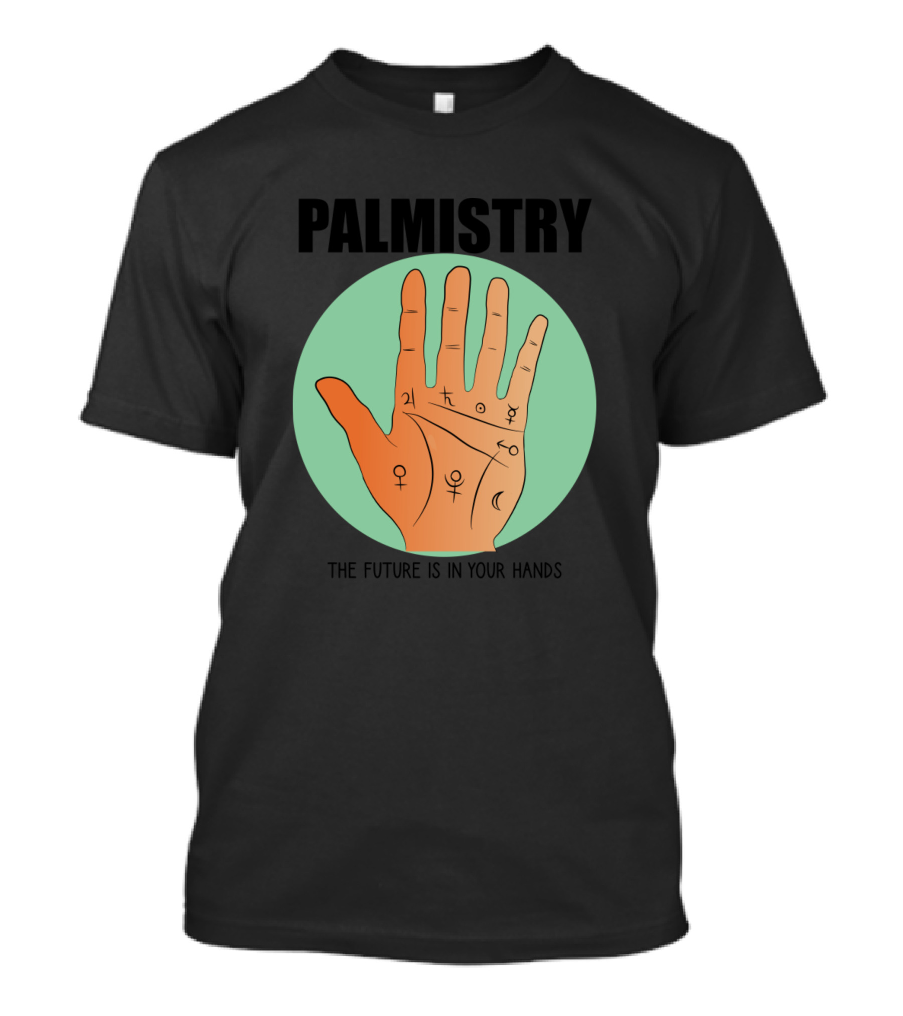 Palmistry The Future Is In Your Hands Symbols T-Shirt