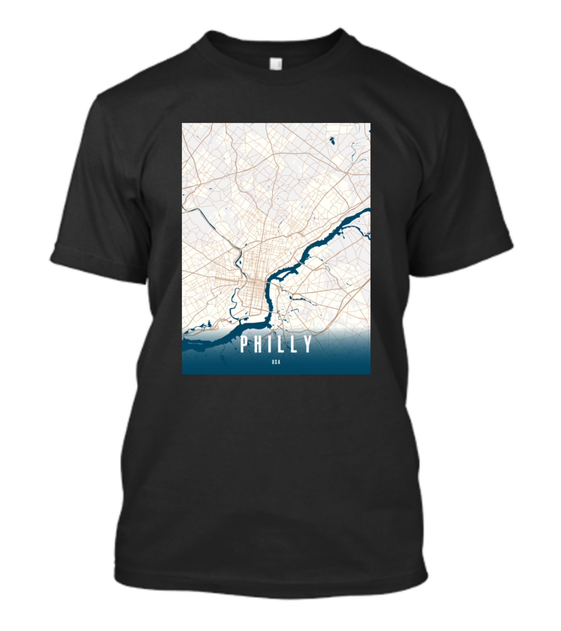 Philly USA City Map T-Shirt