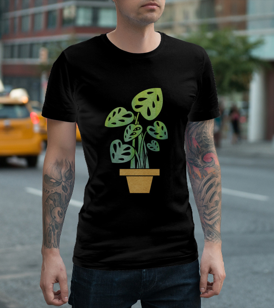 Monstera Deliciosa In Terracotta Pot T-Shirt