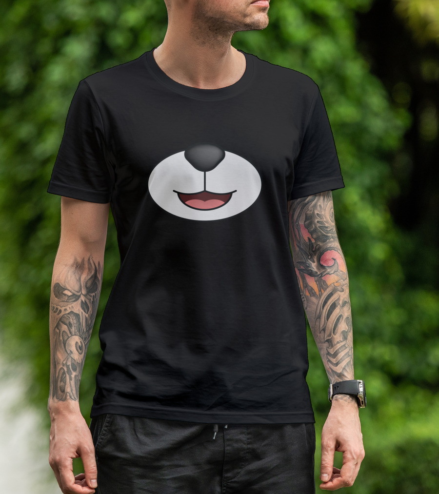 Polar Bear Cartoon Face Mask Winter T-Shirt